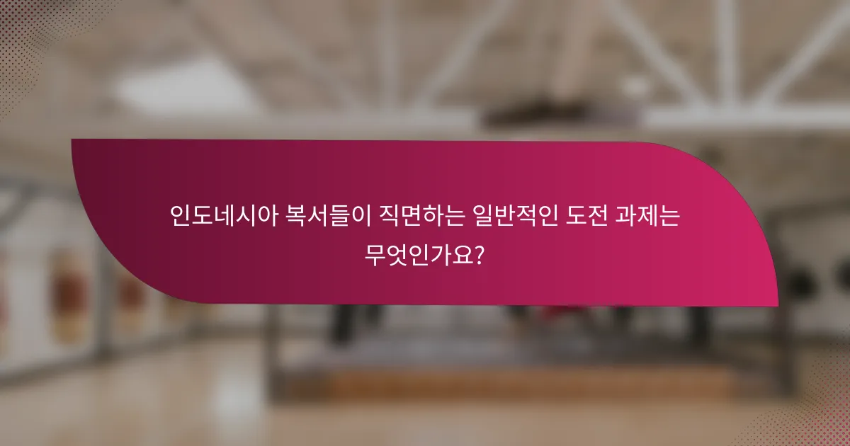 인도네시아 복서들이 직면하는 일반적인 도전 과제는 무엇인가요?
