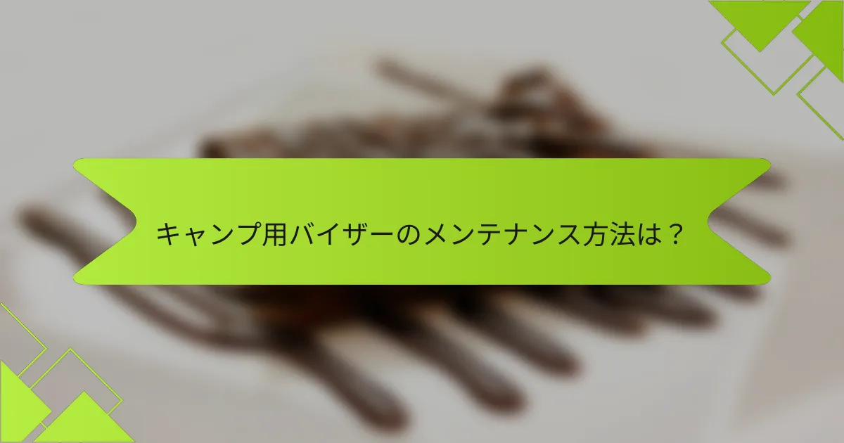 キャンプ用バイザーのメンテナンス方法は？