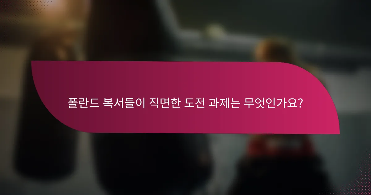 폴란드 복서들이 직면한 도전 과제는 무엇인가요?