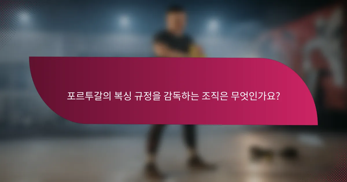포르투갈의 복싱 규정을 감독하는 조직은 무엇인가요?