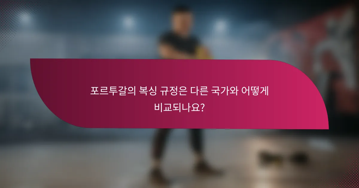 포르투갈의 복싱 규정은 다른 국가와 어떻게 비교되나요?