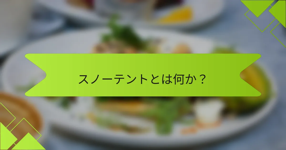 スノーテントとは何か？